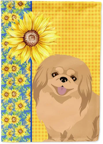 Miniatura 319 de Caroline's Treasures WDK5331CHF - Bandera de verano con diseño de girasoles rojos y blancos, manga grande, para porche, para colgar en la pared