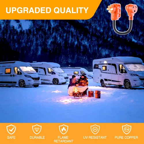 Miniatura 7 de Nilight - 50033R Adaptador de enchufe RV de 18 pulgadas, 50 amperios a 30 amperios, adaptador eléctrico de Dogbone de alta resistencia con mango 115G