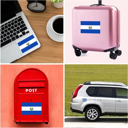 Miniatura 5 de QQSD Calcomanía de bandera de El Salvador en varios tamaños, paquete de 3, 11.7 x 8.3 pulgadas