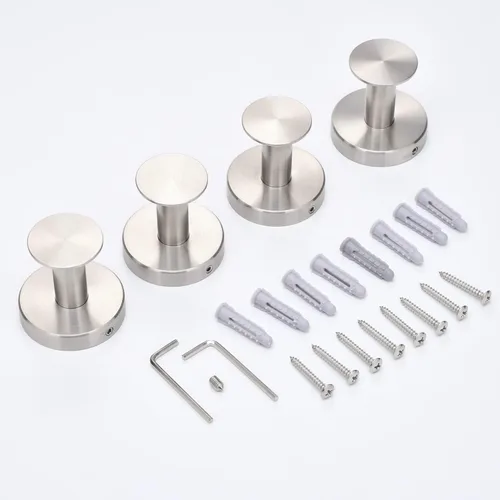 Miniatura 7 de NEWRAIN Ganchos para toallas, paquete de 4 toalleros para pared de baño, puerta de armario, cocina, dormitorio, hotel, diseño moderno y sin