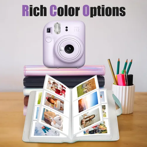 Miniatura 7 de Mini álbum de 108 bolsillos compatible con película Fujifilm Instax Mini, adecuado para Instax Mini 12/11/7+/40/9/Evo/Link 2, álbum de fotos de 2 x