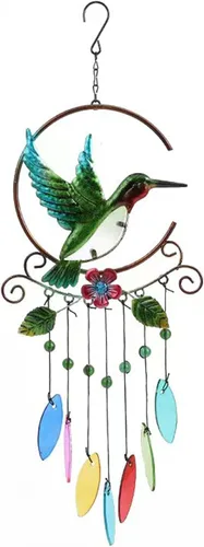 Miniatura 10 de Campanillas de viento de libélula, campanillas de viento de vidrio brillantes para jardín para el hogar, fiesta, decoración de festival, decoración