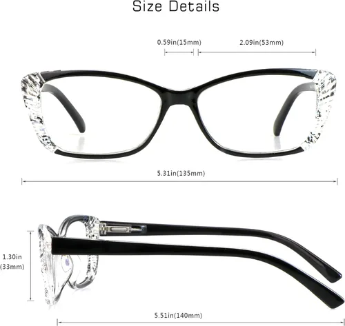 Miniatura 3 de VisionGlobal 5 Pairs Reading Glasses with Spring Hinge, Blue Light Blocking Glasses for Women/Men Color Grace-5