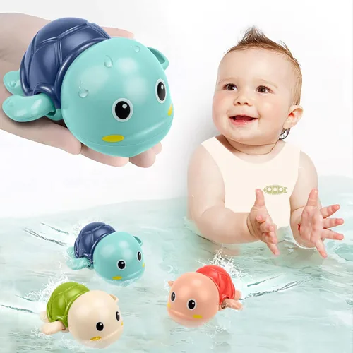 Juguetes de baño para niños de 1 a 3 años de edad, regalos para niños, juguetes de tortuga nadadora para el baño, juguetes flotantes y de cuerda