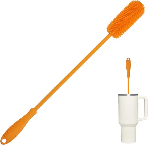 Miniatura 13 de Cepillo de silicona para botellas con mango largo, limpiador de botellas de agua para biberones, Hydro Flask, botellas deportivas, jarrones