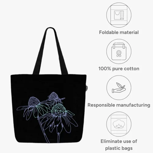 Miniatura 95 de Ecoright Bolsa de lona estética para mujer, bolsa grande con cremallera y bolsillo, bolsa de mano para mujer, para yoga, trabajo, playa