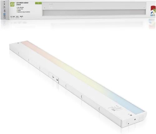 Miniatura 11 de ASD Iluminación LED de 45 cm para debajo del gabinete enchufable o cableada, interruptor alto/bajo/apagado, 8W 120V 3 CCT 2700K/3000K/4000K CRI90+