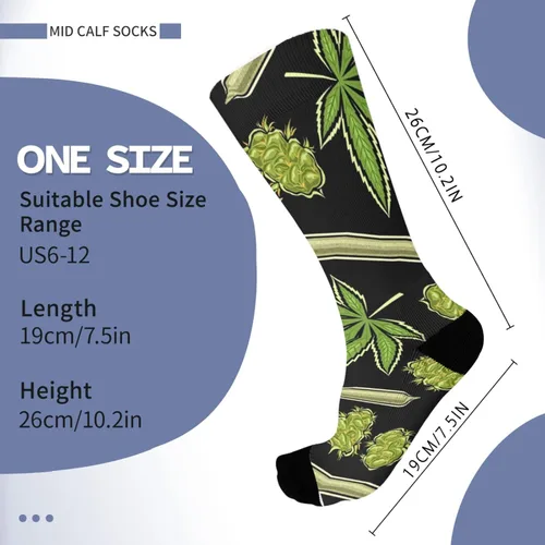 Miniatura 3 de Calcetines Kawaii Weed Leaf Calcetines de botas para hombre