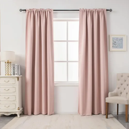 Miniatura 11 de DUALIFE Cortinas opacas de 45 pulgadas de largo, 2 paneles para ventanas pequeñas de dormitorio, aislamiento térmico, bolsillo para barra, cortinas