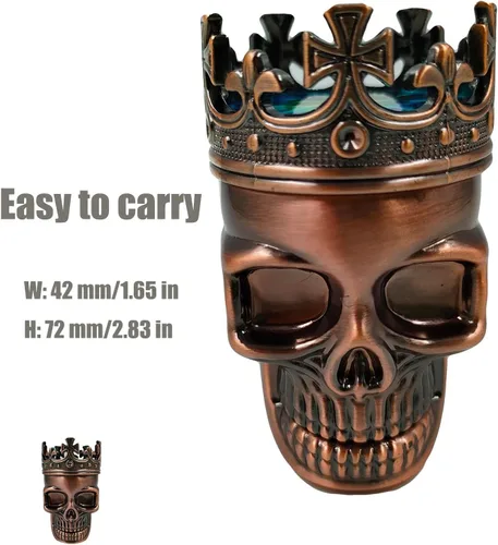 Miniatura 2 de Molinillo triturador de calavera de 1.8 pulgadas (Negro Cobre)