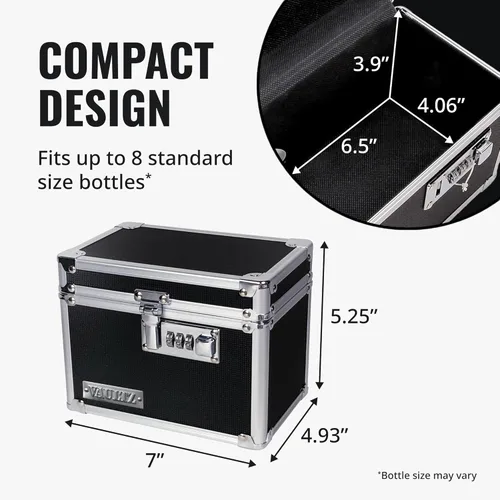 Miniatura 3 de Vaultz Caja de Seguridad para Medicamentos con Cerradura - 5 x 7 x 5 Pulgadas - Caja Fuerte Segura con Cerradura de Combinación - Ideal para Negro