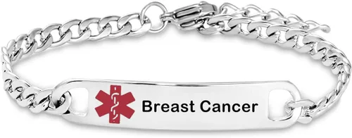 Miniatura 19 de TGLS Pulsera de alerta médica roja para mujeres y hombres, pulsera de emergencia de primeros auxilios de salud grabada ajustable de acero inoxidable