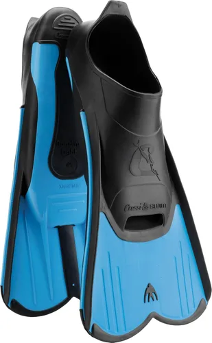 Cressi - Aletas de bolsillo cortas de pie completo para natación o entrenamiento en la piscina y en el mar - Ligeras: fabricadas en Italia Azul