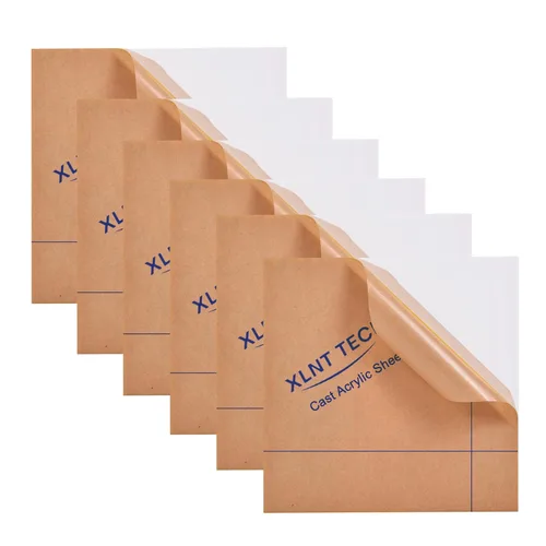 Miniatura 6 de 6 PCS Láminas de Plástico Acrílico Fundido Negro Opaco (no Transparente) de 8 x 8 Pulgadas (.118" de Grosor), para Letreros, Proyectos de Bricolaje.