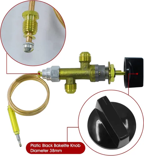 Miniatura 5 de MENSI Kit de válvula de control de seguridad de baja presión para chimenea de gas propano GLP, fogata, falla de llama, con ajuste