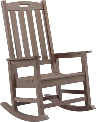 Miniatura 9 de Psilvam Mecedora de gran tamaño para exteriores, con asiento de 21 pulgadas de ancho y respaldo de 32 pulgadas de alto, premontada con la mayoría