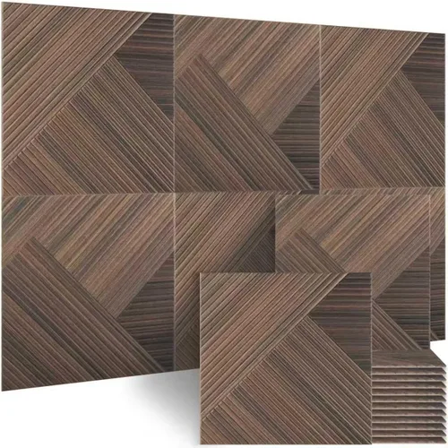 BUBOS Paquete de 6 paneles de pared de madera acústica, paneles absorbentes de sonido de 23.6 x 23.6 pulgadas con respaldo adhesivo completo, Rojo