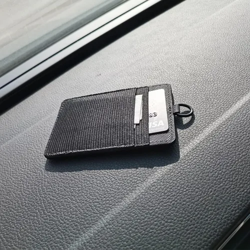 Miniatura 6 de Cartera elástica para tarjetas, cartera delgada vertical para tarjetas de crédito, cartera minimalista con bolsillo frontal para mujeres y hombres