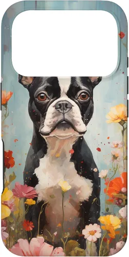 Miniatura 30 de Boston Terrier in Flower Garden Dog Art Lovers Design Case for iPhone 17