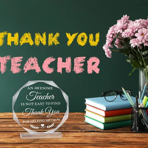 Miniatura 4 de Yookeer Regalos de agradecimiento para profesores, regalo de agradecimiento para maestros, letrero acrílico, recuerdo y pisapapeles, agradecimiento