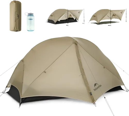 Miniatura 9 de Naturehike Mongar UL Tienda [Actualización 2025] 1.5kg/3.3lb Tiendas ultralivianas, Tienda para 1/2 personas para mochileros, 4 modos de uso, Caqui