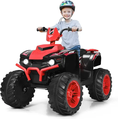 Miniatura 10 de OLAKIDS Vehículo eléctrico de 12 V para niños, vehículo eléctrico de 4 ruedas para niños pequeños, auto de juguete motorizado a batería para niños