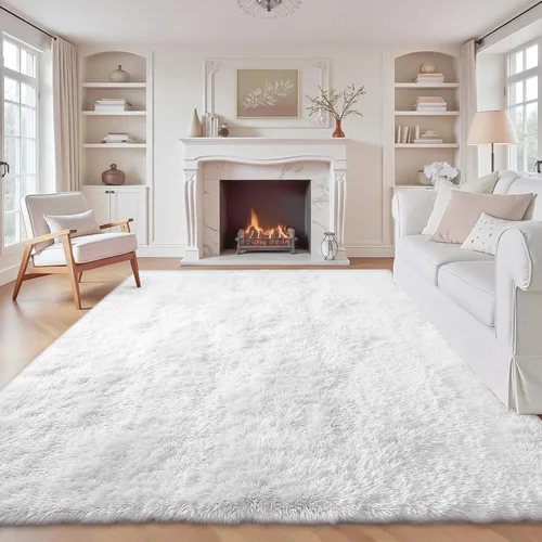 Miniatura 23 de Alfombra de pasillo 2x6 para dormitorio: Alfombras suaves de pelo largo lavables, pequeña alfombra de interior de felpa difusa para pasillo, junto a