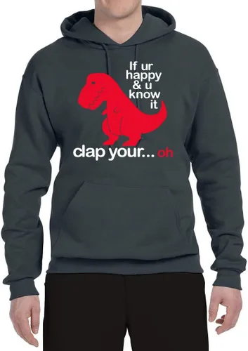 Miniatura 12 de Wild Bobby Sudadera con capucha unisex con estampado "If You're Happy and You Know it" de Dinausor