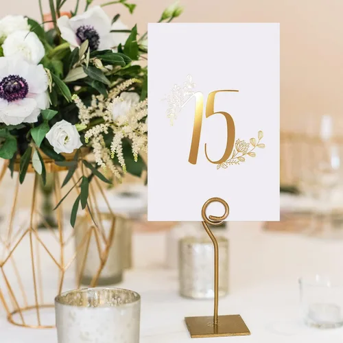 Miniatura 7 de Sweetzer & Orange - Números de mesa dorados para bodas – 1 a 25 elegantes tarjetas de mesa para bodas, bar mitzvah, decoraciones de quinceañera