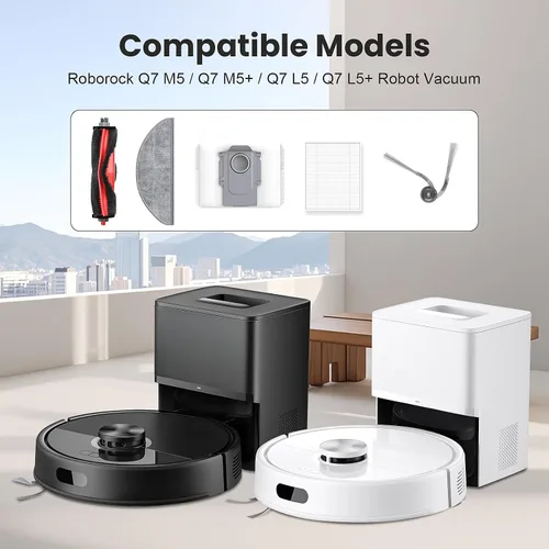 Miniatura 2 de Paquete de 26 accesorios de repuesto para robot aspirador Roborock Q7 M5 / Q7 M5+ / Q7 L5 / Q7 L5+, 2 cepillos principales, 6 cepillos laterales, 4