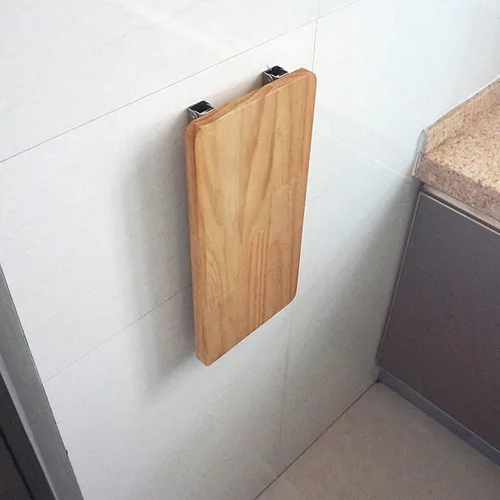 Miniatura 5 de Mesa de pared plegable para cocina, sala de estar, soportes de madera maciza y acero inoxidable, mesas de montaje en pared, mesa de trabajo