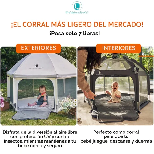 Miniatura 3 de POP 'N GO PLAYPEN - Corralito para bebés y niños pequeños para interiores y exteriores - Tienda de playa para bebés, plegable, portátil con toldo