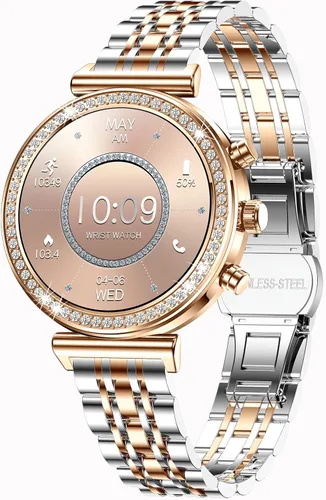 Miniatura 8 de Yihou Relojes inteligentes para mujer, rastreador de actividad física con diamantes, modos multideportivos, monitor de frecuencia cardíaca