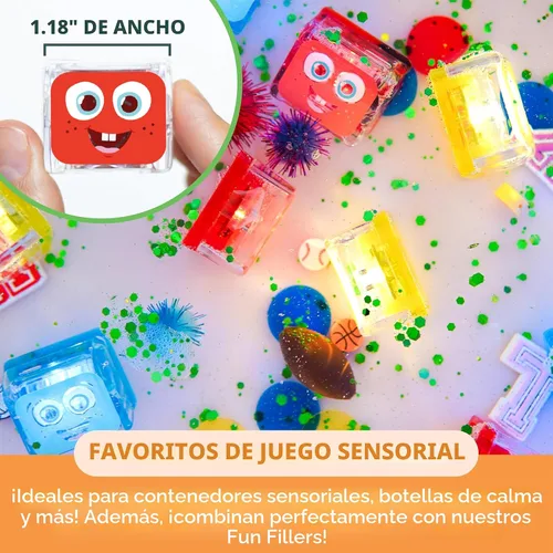 Miniatura 4 de Paquete de cubos luminosos activados por agua Glo Pals para juego sensorial – Paquete de 12 (Amigos principales)