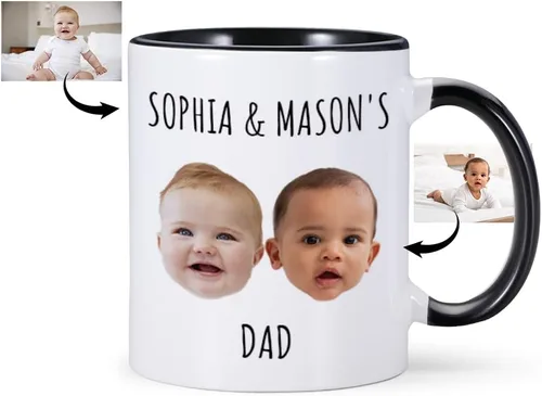 Miniatura 9 de Taza de café personalizada, tazas personalizadas con la cara de tus hijos, taza de bebé personalizada con nombre, taza con foto personalizada