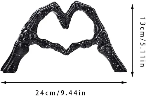 Miniatura 3 de RCFINE Estatuas de escritorio con forma de corazón, escultura de gesto de dedo, decoración de esqueleto, decoración de mano, corazón, estatuas