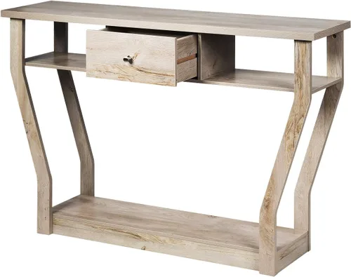 Miniatura 9 de Giantex Mesa consola de entrada de fácil montaje con cajón de almacenamiento y estante inferior, muebles multifuncionales para el hogar, pasillo