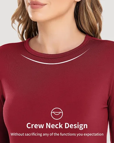 Miniatura 2 de WEERTI Ropa interior térmica larga de cabeza a pies para mujeres, con forro de vellón, capa base para climas fríos