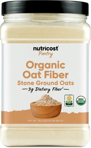 Nutricost Pantry Fibra de Avena Orgánica (1.8 Libras) Avena Molida en Piedra - 3 Gramos de Fibra Dietética, USDA Orgánico