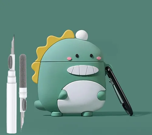 Miniatura 17 de Linda Funda de Pato para Airpod de 2ª y 1ª Generación, Divertida Funda de Airpods 3D de Dibujos Animados Kawaii con Kit de Limpieza y Llavero
