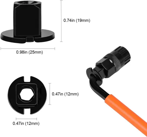 Miniatura 3 de Oumers Herramienta de extracción de casete de bicicleta, herramienta de extracción de rueda libre de casete con látigo de cadena y llave auxiliar