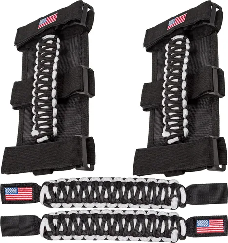 Asas de agarre de barra antivuelco+mango de agarre para reposacabezas para Jeep Wrangler YJ TJ JK JKU JL JLU Sport Sahara Freedom Rubicon Unlimited