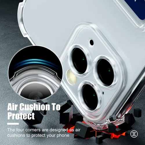 Miniatura 3 de AKABEILA Funda para iPhone 11 Pro Clear Cute Phone Case Soft TPU Wallet Case Slim Bag Cover a prueba de golpes con ranura para tarjetas Transparente