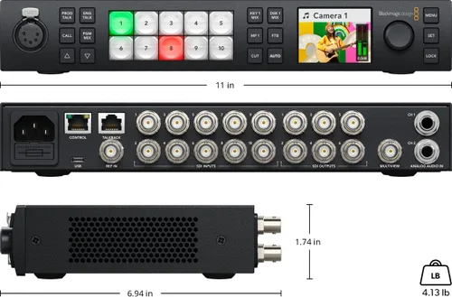 Miniatura 5 de Blackmagic Design ATEM 1 M/E Constellation HD - Conmutador de producción en vivo con cable de alimentación de 6 pies y paquete de 5 bridas de cable