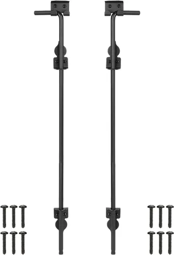 Miniatura 11 de Barra de caída de 24 pulgadas para tornillo de bastón de puerta resistente, pestillo de suelo para puertas de madera, tope de puerta para vallas