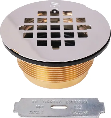 Miniatura 8 de Westbrass D206B-50 Cuerpo de drenaje de ducha de compresión de 4-1/4" OD con placa de cubierta de rejilla, recubrimiento en polvo blanco Blanco