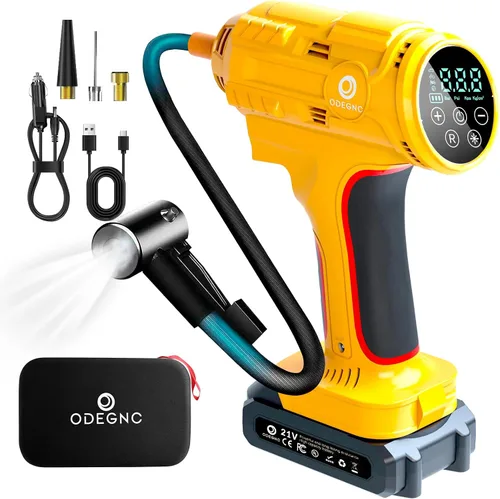 Miniatura 9 de Compresor de aire inalámbrico 160PSI Inflador de neumáticos portátil con batería de 10000 mAh y sistema de alimentación dual - 2 veces más rápido