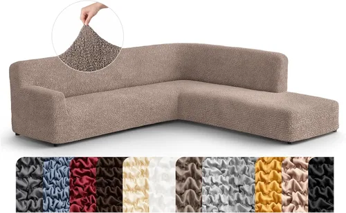 Miniatura 39 de PAULATO BY GA.I.CO. Funda de sofá modular, funda para sofá chaise longue en forma de L, fundas lavables para sofá esquinero, funda elástica de Gris