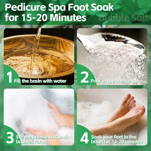 Miniatura 4 de Remojo de pies de pedicura, baño de pies de spa, kit de pedicura, baño de pies de burbujas para pies agrietados y cansados y secos, pies de atletas
