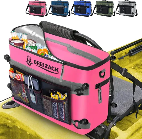 Miniatura 11 de Dreizack Enfriador de kayak detrás del asiento, enfriador impermeable para kayak, enfriador de tabla de remo, compatible con silla de césped, Verde